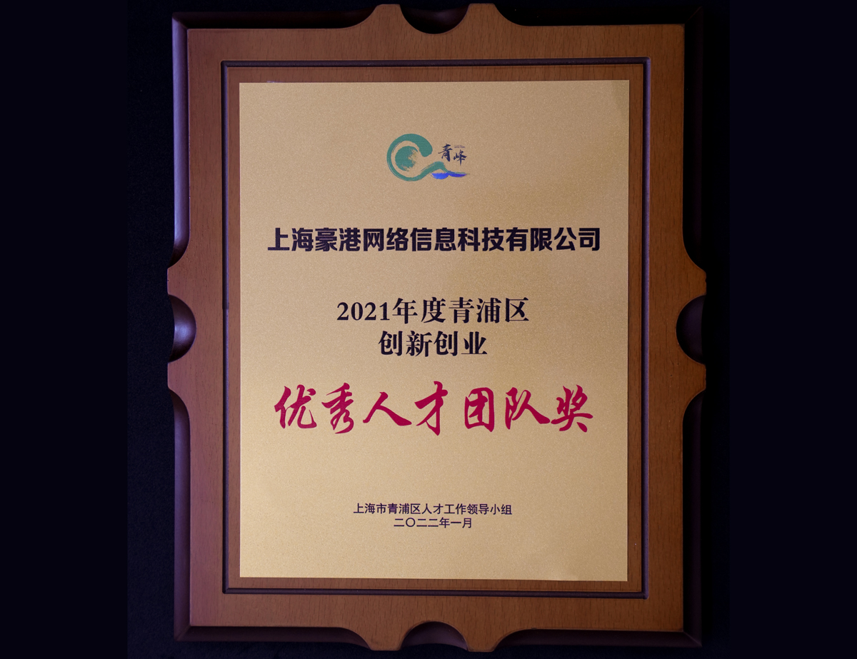2021年上海豪港网络信息科技有限公司被评为“上海市青浦区创新创业优秀人才团队奖”.jpg